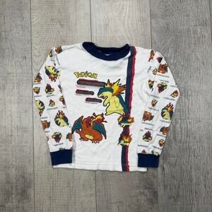 Kids vintage 2000 super cute Pokémon video game movie promo pajama shirt Size 10
